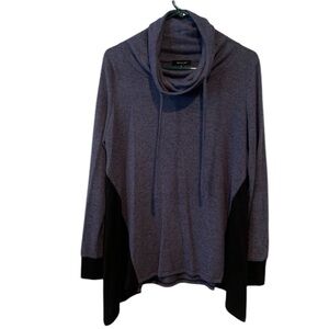 Verve Ami Blue Black Soft Cowl Neck Sweater